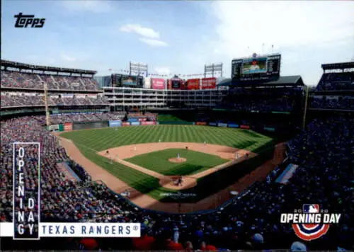 Baseball stadium scene from 2020 Topps Opening Day Set #OD-13 Texas Rangers NM-MT