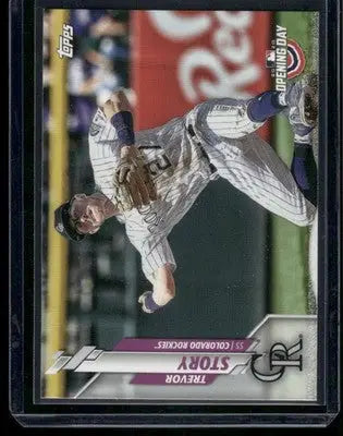 Baseball trading card of Trevor Story from 2020 Topps Opening Day collection
