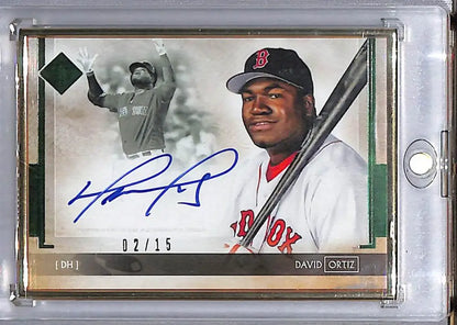 David Ortiz autographed baseball card from 2020 Topps Transcendent featuring Boston Red Sox