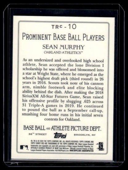 Baseball card of Sean Murphy from the Oakland Athletics 2020 Topps #TRC-10