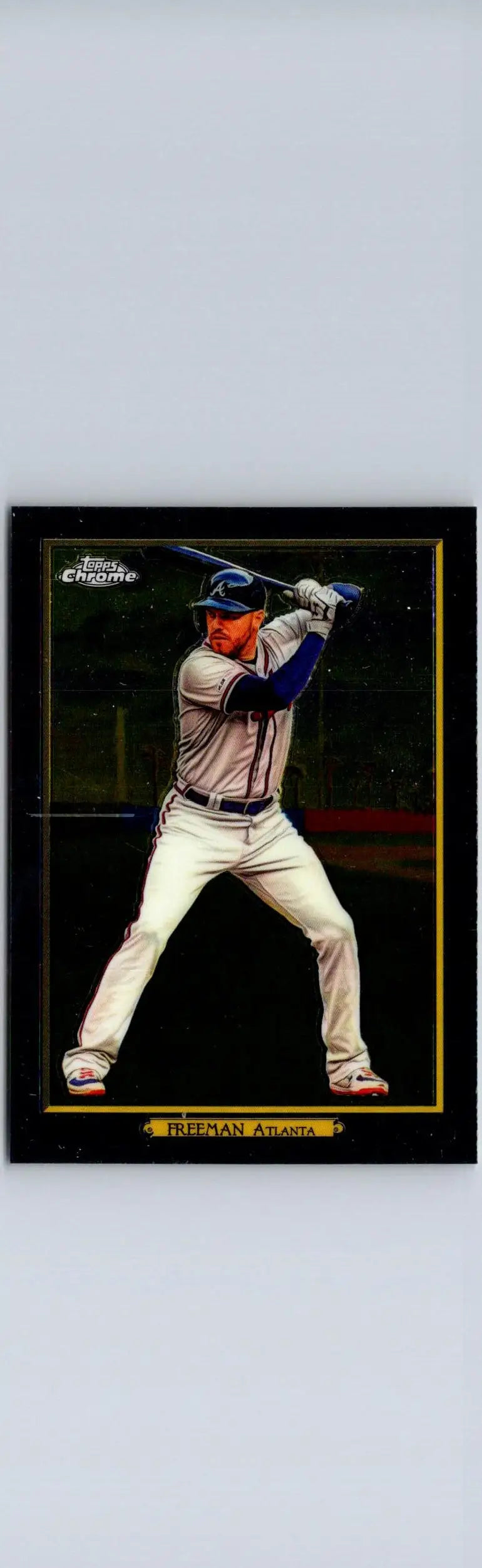 Baseball trading card of Freddie Freeman in batting stance from 2020 Topps Turkey Red series