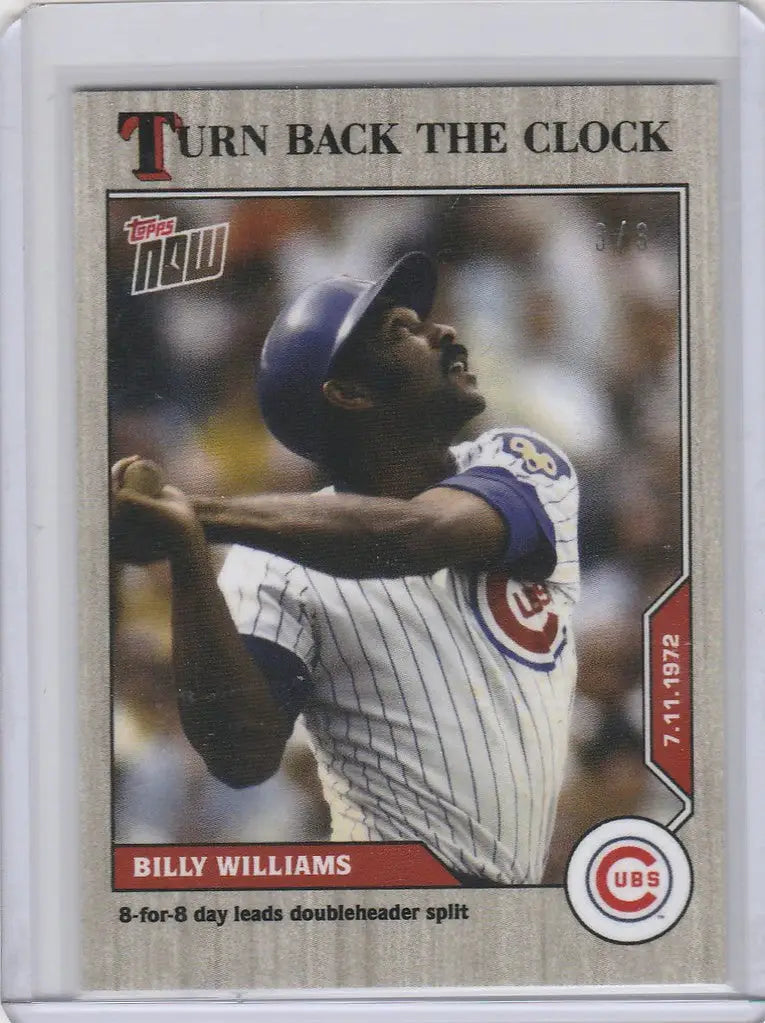 Billy Williams ASH card in mid-swing from Topps Turn Back the Clock Chicago Cubs