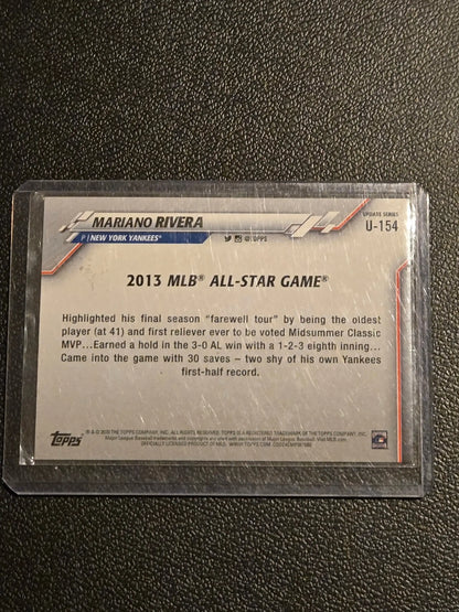 Baseball trading card featuring Mariano Rivera Rainbow Foil from 2020 Topps Update