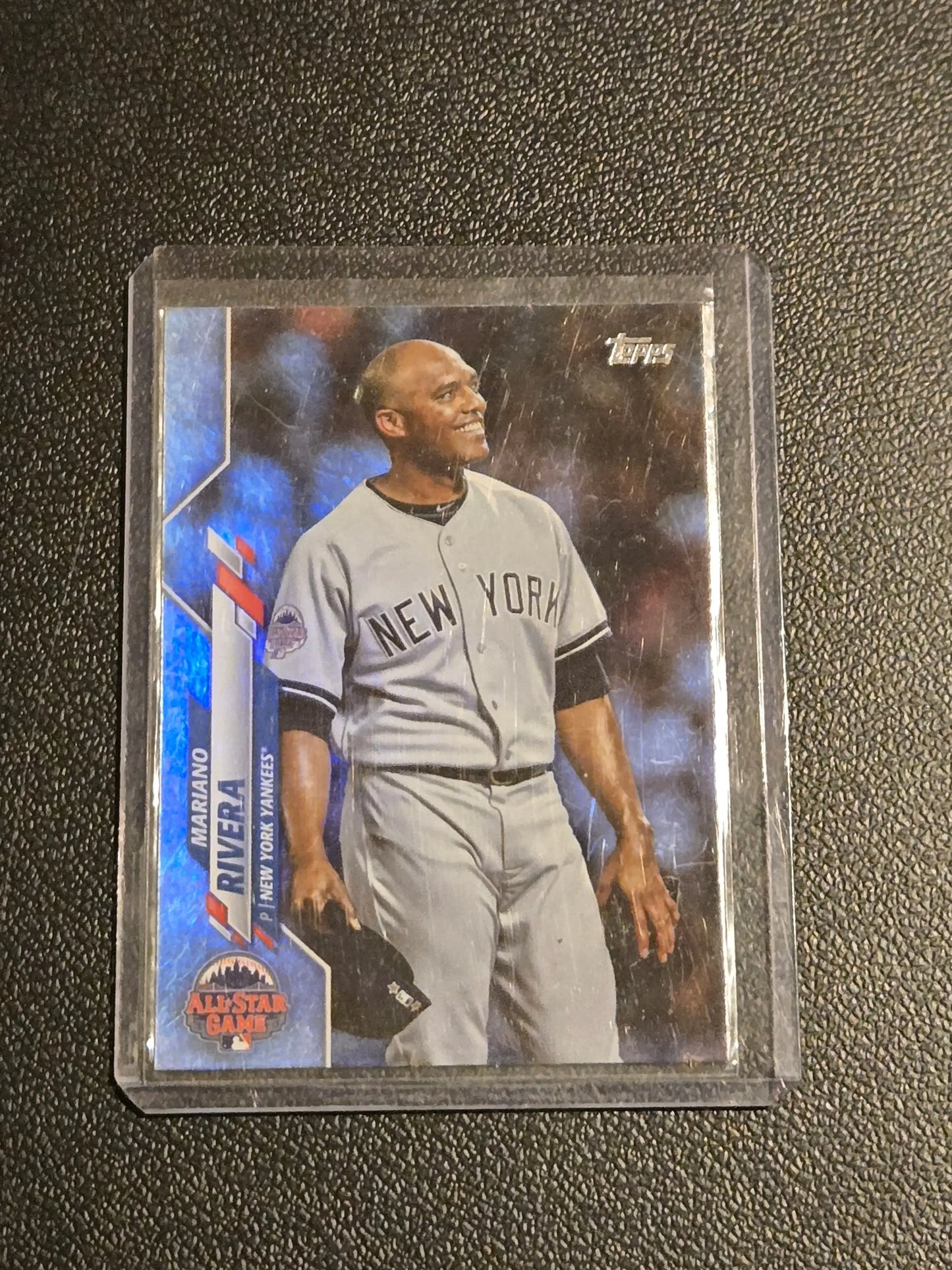 Mariano Rivera Rainbow Foil baseball card in protective sleeve from Topps Update 2020