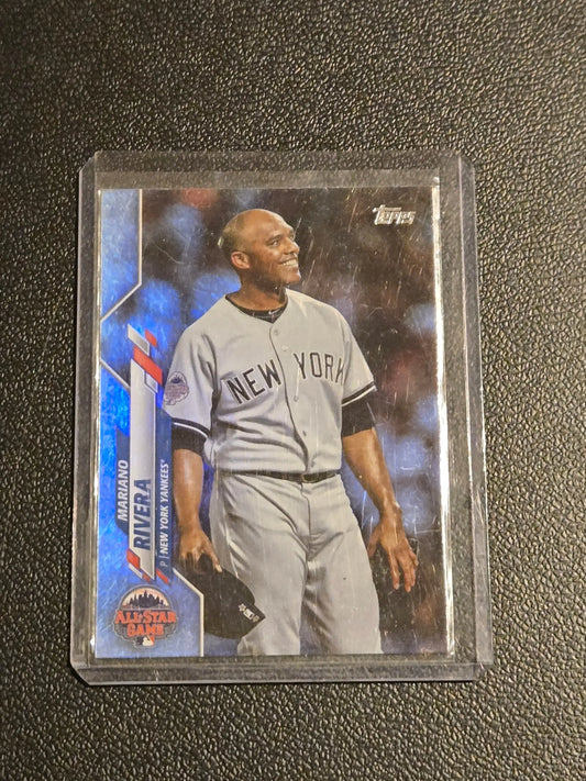 Mariano Rivera Rainbow Foil baseball card in protective sleeve from Topps Update 2020
