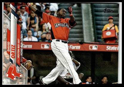 Baseball card of David Ortiz in batting pose from 2020 Topps Update series