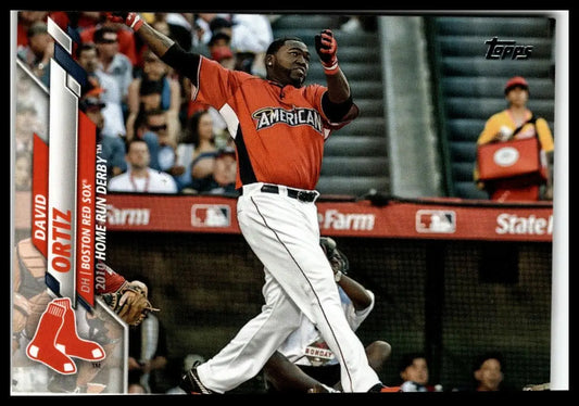 Baseball card of David Ortiz in batting pose from 2020 Topps Update series