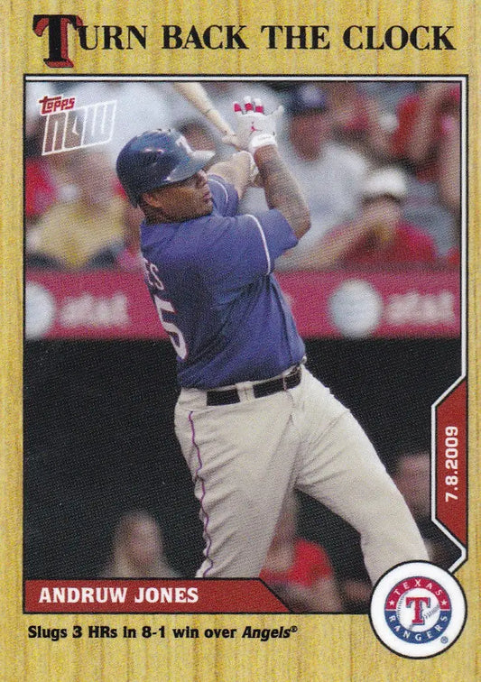 Baseball trading card of Andruw Jones- Texas Rangers from 2020 TURN BACK THE CLOCK
