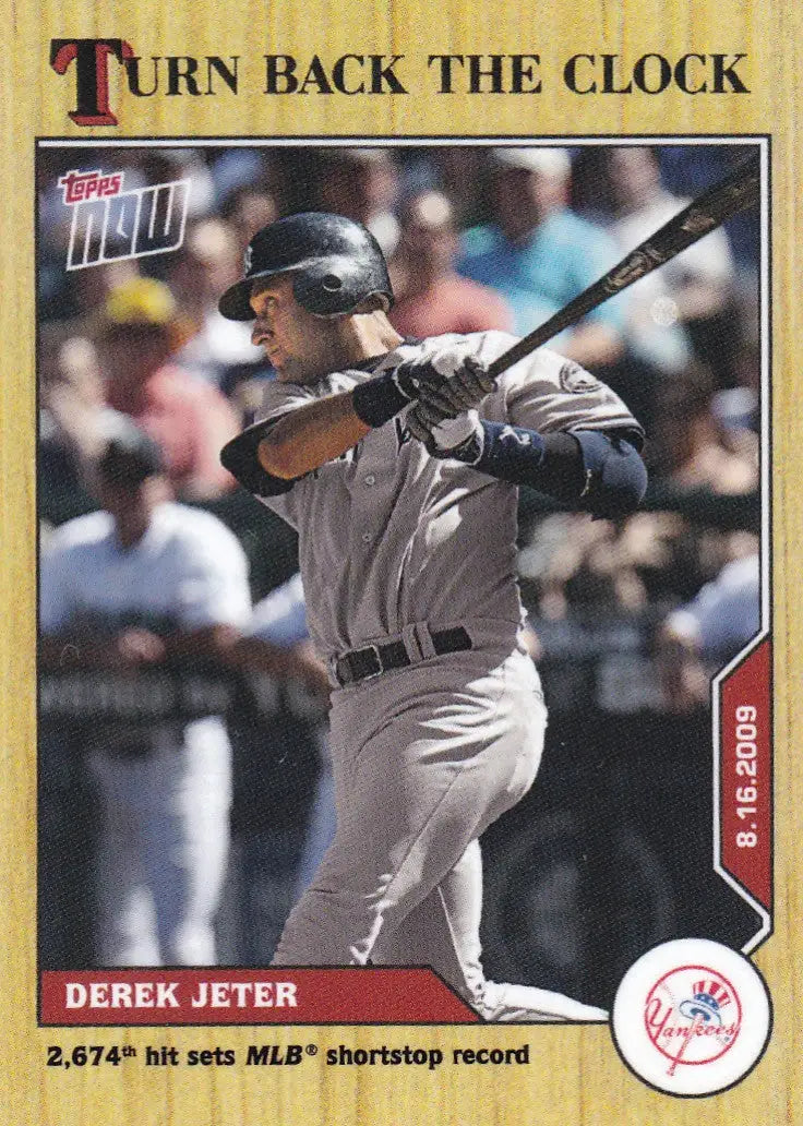 Baseball card featuring Derek Jeter at bat from 2020 Turn Back the Clock series