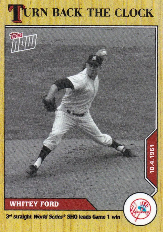 Vintage baseball card of Whitey Ford from the New York Yankees 2020 TURN BACK THE CLOCK series
