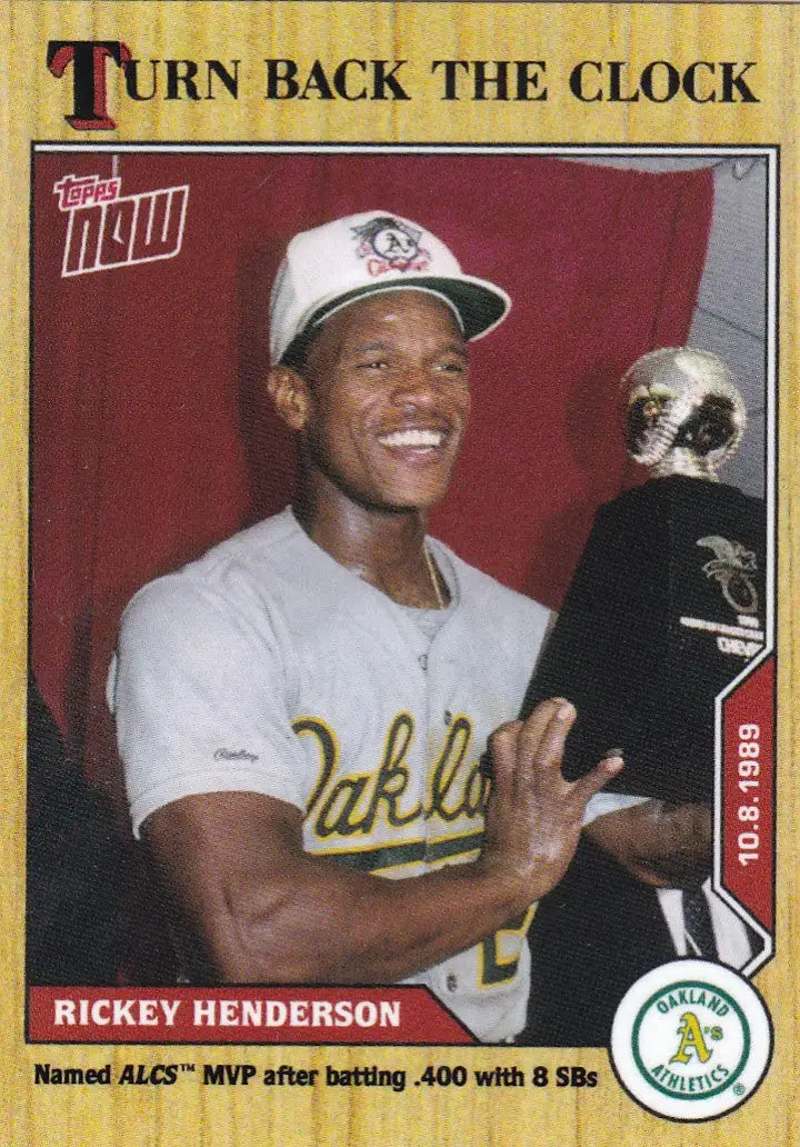Baseball card of Rickey Henderson Oakland Athletics from 2020 Turn Back the Clock series