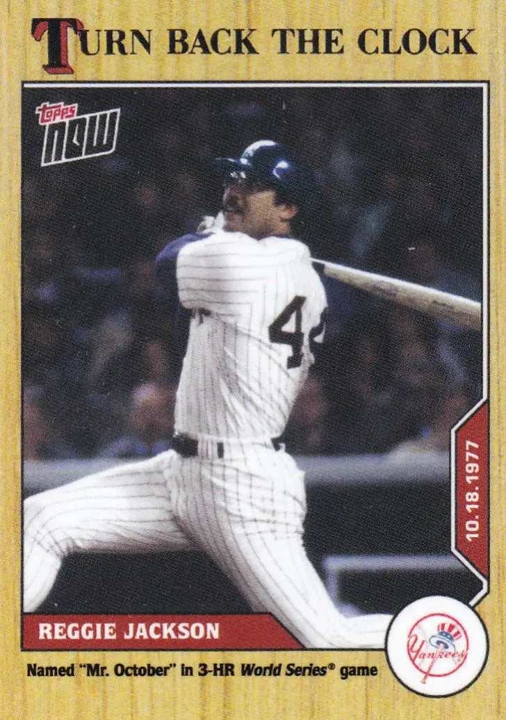 Baseball trading card featuring Reggie Jackson of the New York Yankees from 2020 TURN BACK THE CLOCK