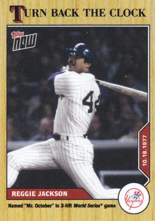 Baseball trading card featuring Reggie Jackson of the New York Yankees from 2020 TURN BACK THE CLOCK