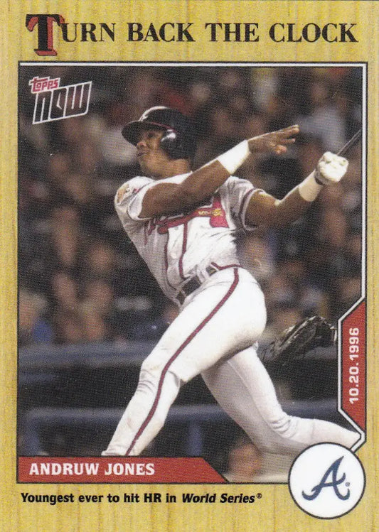 Baseball card featuring Andruw Jones in batting stance from 2020 TURN BACK THE CLOCK #204 ATLANTA BRAVES