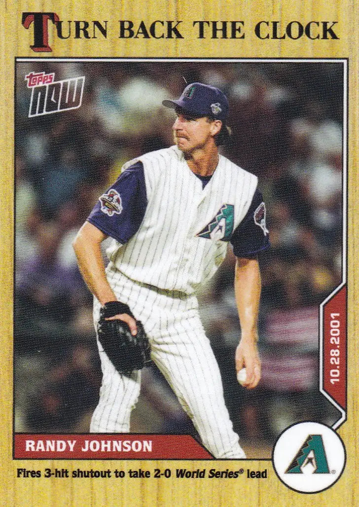 Baseball trading card of Randy Johnson Arizona Diamondbacks 2020 TURN BACK THE CLOCK #212