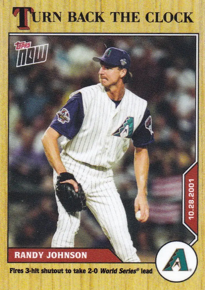 Baseball trading card of Randy Johnson Arizona Diamondbacks 2020 TURN BACK THE CLOCK #212