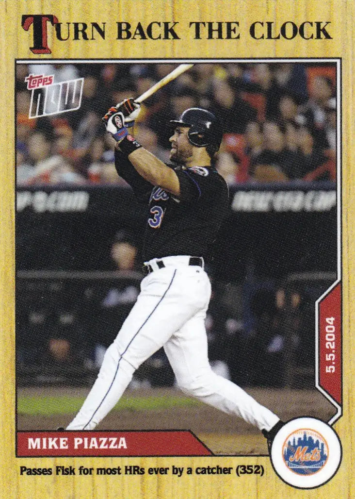 Collectible baseball card featuring Mike Piazza of the New York Mets from 2020 TURN BACK THE CLOCK