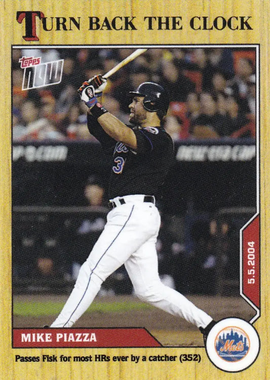 Collectible baseball card featuring Mike Piazza of the New York Mets from 2020 TURN BACK THE CLOCK