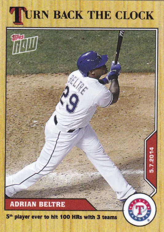2020 Turn Back The Clock Adrian Beltre baseball card Texas Rangers collectible
