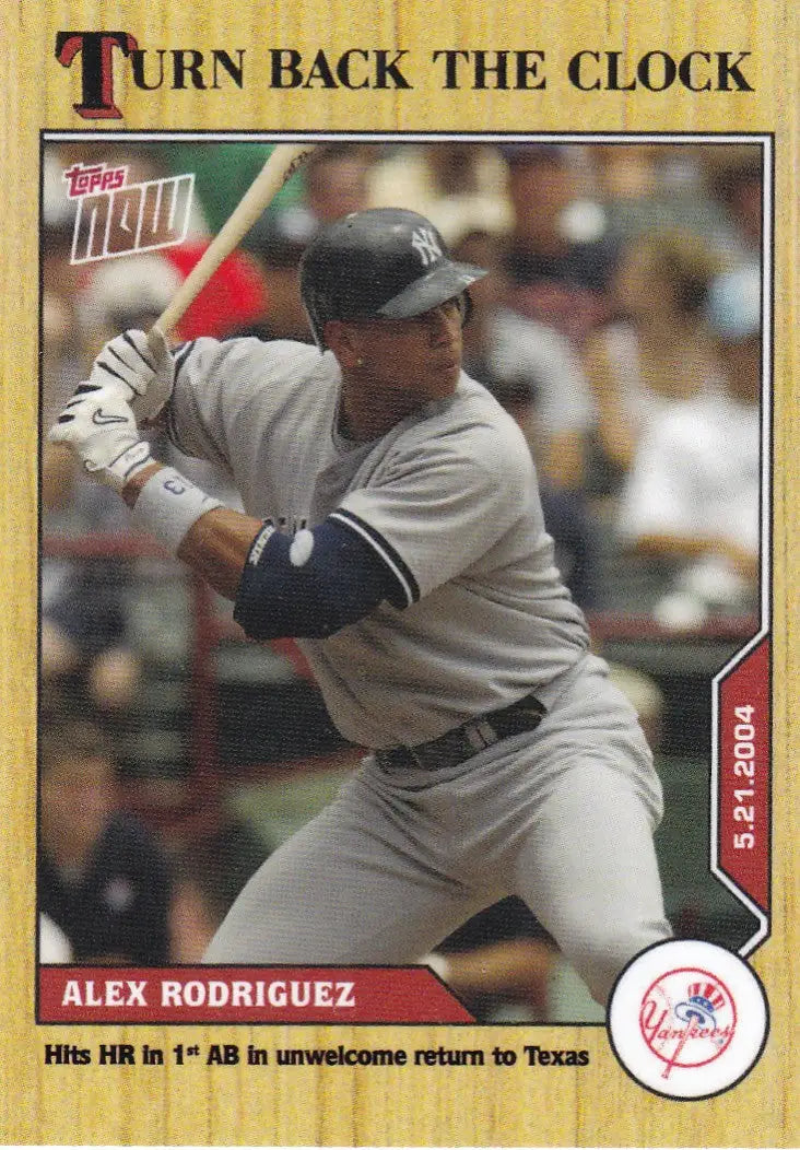 Alex Rodriguez Topps Now baseball card featuring New York Yankees player