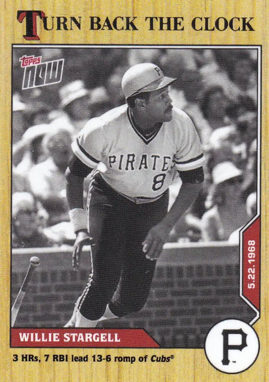 Willie Stargell baseball card from Topps Now honoring 1968 game Pittsburgh Pirates