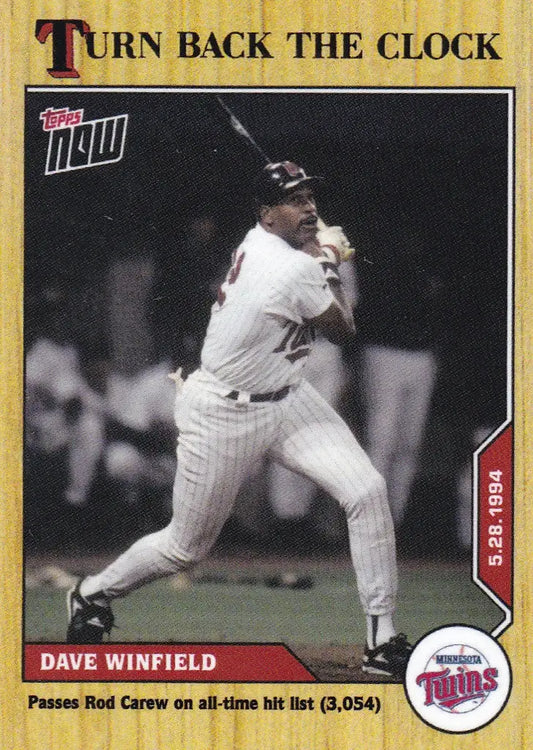Baseball card featuring Dave Winfield Minnesota Twins from 2020 TURN BACK THE CLOCK series
