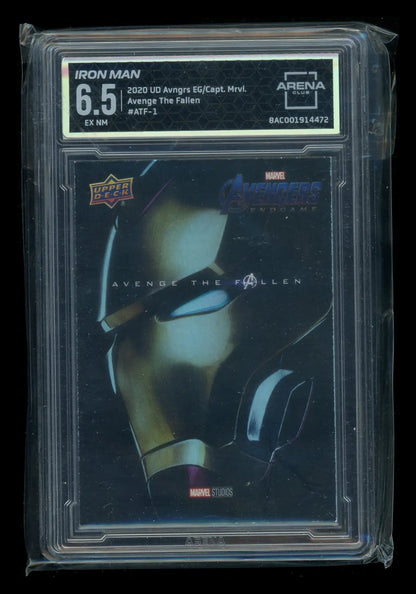 Graded Iron Man trading card from 2020 Upper Deck Avengers Endgame collection