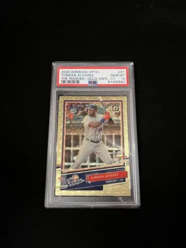 Graded Yordan Alvarez Donruss Optic Gold Vinyl baseball card PSA 10 collectible