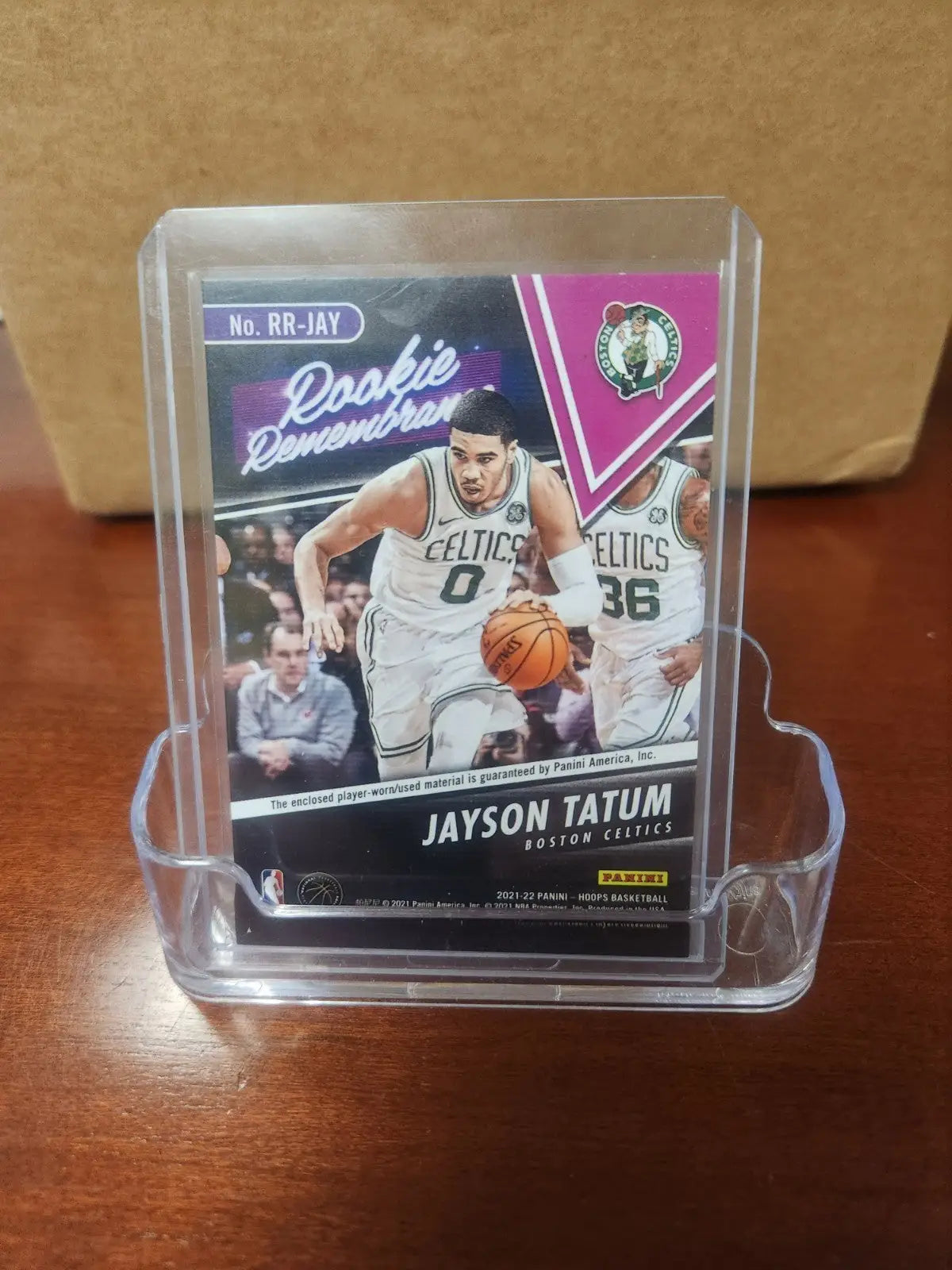 Jayson Tatum rookie card from 2021-2022 Panini NBA Hoops Rookie Remembrance set
