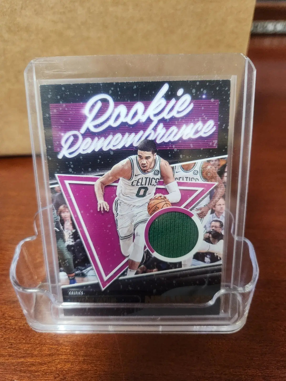 Basketball rookie remembrance card from 2021-2022 Panini NBA Hoops Jayson Tatum RR-JAY