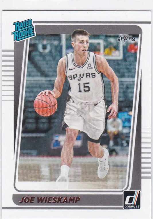 Basketball trading card of Joe Wieskamp, San Antonio Spurs, Donruss Rated Rookie 230