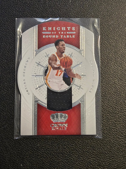 Basketball trading card featuring Onyeka Okongwu with jersey relic from Panini Crown Royale