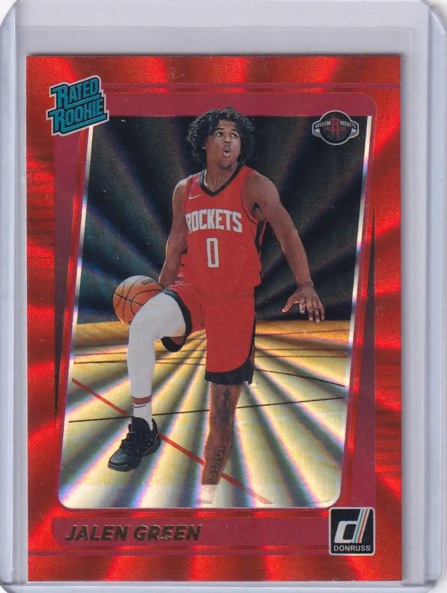 Jalen Green Rated Rookie Donruss basketball card in 2021-22 Panini Donruss Orange Lazer