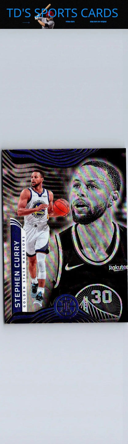 Stephen Curry basketball card from Panini Illusions 2021-22 product display