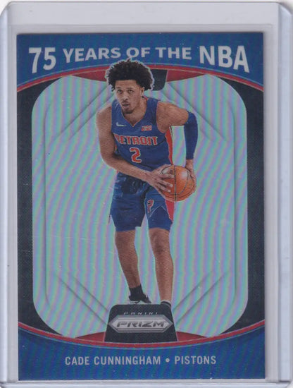 Cade Cunningham Detroit Pistons basketball trading card Panini Prizm Blue 2021-22