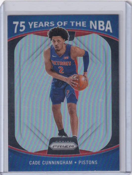 Cade Cunningham Detroit Pistons basketball trading card Panini Prizm Blue 2021-22