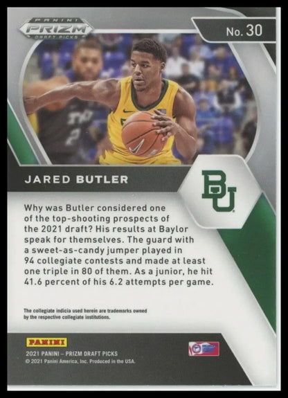 2021-22 Panini Prizm Draft Picks Jared Butler #30 Rookie Baylor Bears Basketball
