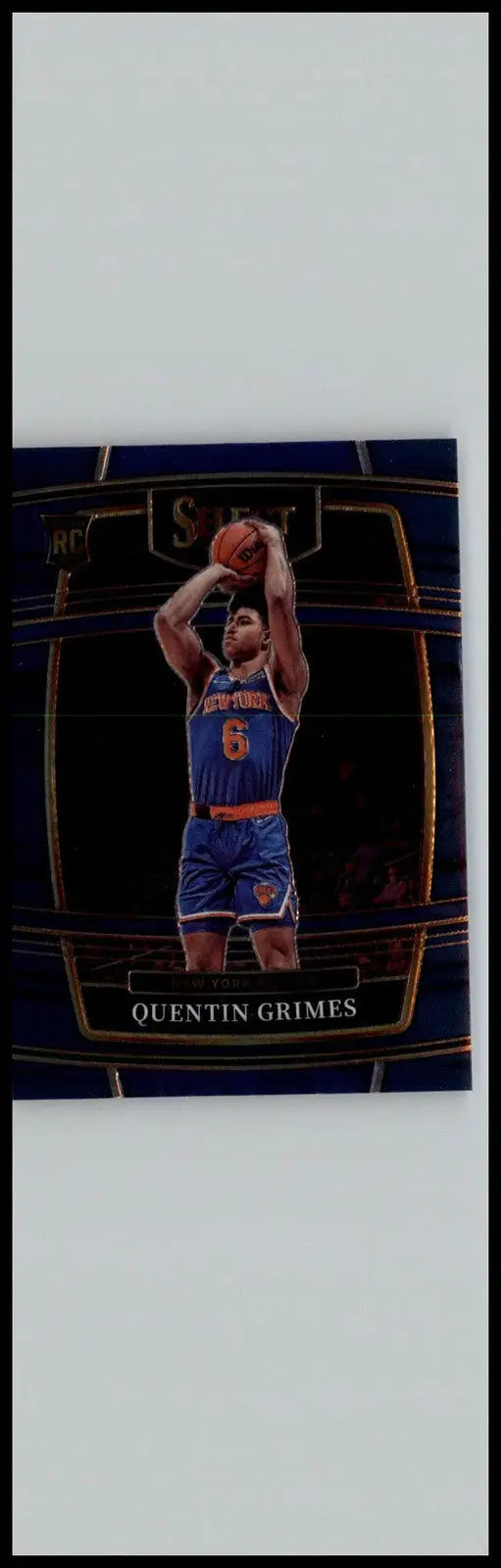 Quentin Grimes basketball card featuring Quentin Grimes Blue Prizms from 2021-22 Panini Select