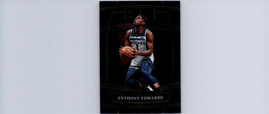 Anthony Edwards basketball card from 2021-22 Panini Select Blue Prizms collection