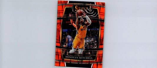 Donovan Mitchell Orange Flash basketball card from 2021-22 Panini Select #83
