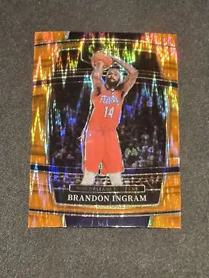 Brandon Ingram basketball card featuring Ingram Orange Flash Prism from Panini Select 2021-22