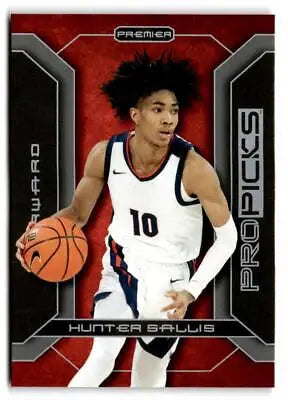 Basketball trading card of Hunter Sallis from 2021-22 Pro Picks Premier