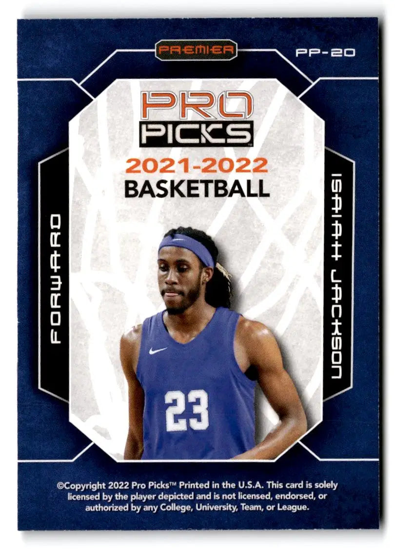 2021-22 Pro Picks Premier #PP-20 Isaiah Jackson - Trading Card