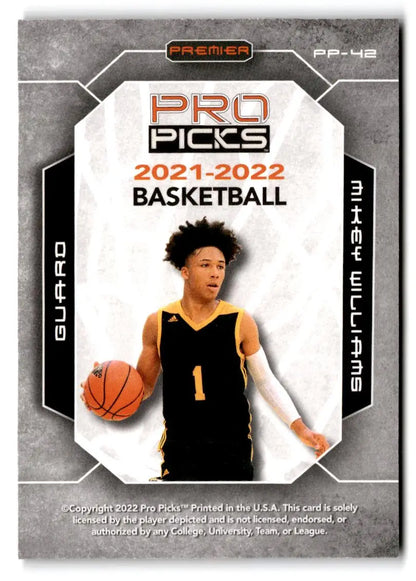 2021-22 Pro Picks Premier #PP-42 Mikey Williams - Trading Cards