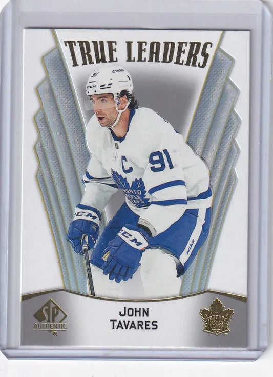 Hockey trading card of Leaders TL5 John Tavares, Toronto Maple Leafs, Authentic True Leaders