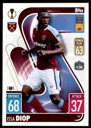 Issa Diop Match Attax UEFA trading card from 2021-22 Topps Match Attax series