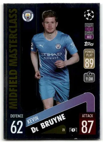 Original gloss Kevin De Bruyne trading card from 2021-22 Topps Match Attax UEFA Champions League