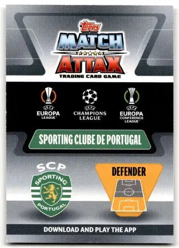 Original gloss 2021-22 Topps Match Attax UEFA Champions League Nuno Mendes trading card