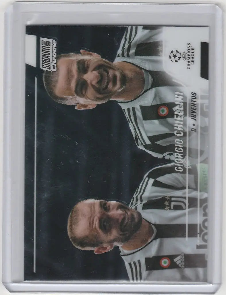 Trading card of Giorgio Chiellini Juventus in Topps Stadium Club Chrome design