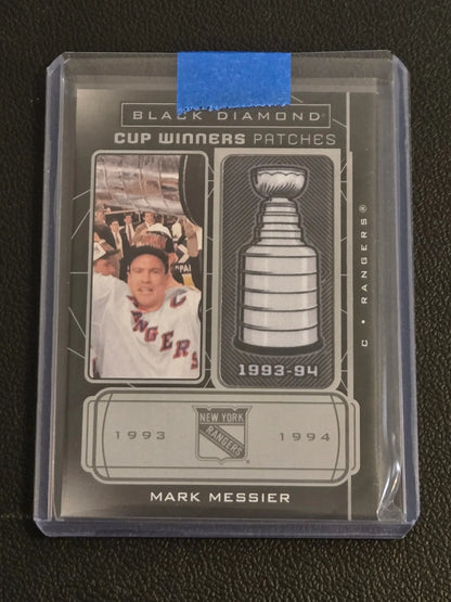 Mark Messier 1993-94 New York Rangers Black Diamond Cup Winners patch in protective case